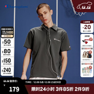 Champion冠軍t恤2024春夏新款美式風(fēng)休閑刺繡logo短袖POLO衫上衣 深灰色 L