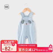 麥拉貝拉（MOLO BALO）嬰兒背帶褲春秋季寶寶外穿連體休閑褲服裝小孩衣服寶寶褲子 藍色 73