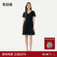 歌莉婭薄紗小黑裙夏裝顯瘦女裝宴會(huì )連衣裙小個(gè)子公主裙1A5H4H8W0 00B黑色 S