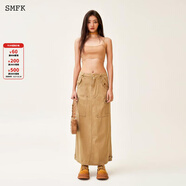 SMFKAncient Myth 野馬工裝長(cháng)裙 UD031F 女士氣質(zhì)闊腿直筒裙廢土風(fēng) 小麥色 M