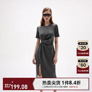 ONLY夏季時(shí)尚休閑長(cháng)款開(kāi)叉收腰顯瘦連衣裙女|124261004 S03 深花灰色 XS