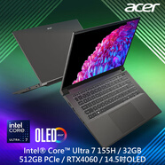acer宏碁Swift蜂鳥(niǎo)X 14.5寸2024輕薄AI辦公OLED筆記本電腦RTX4060 Ultra 7-155H/RTX4060 512GB x 32G