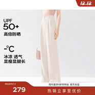 伊芙麗（eifini）蔣欣代言防曬高級垂感帥氣深褶窄版直筒西裝褲女新款褲子 米白 直筒褲 L 165/68A