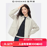 佐丹奴襯衫外套女秋冬簡(jiǎn)約破骨口袋翻領(lǐng)針織休閑外套05375471