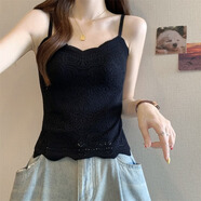 小紅書(shū)爆款法式蕾絲提花美背帶胸墊吊帶背心女2025秋季大碼胖mm內 黑色(優(yōu)質(zhì)版)[歐貨/高級感/漂亮/ M[90-100斤] 均碼