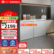航天民生BCD-219WB 219升 臥式冰箱家用變頻風(fēng)冷無(wú)霜小型柜式雙門(mén)冰柜櫥柜嵌入式矮電冰箱 白色變頻
