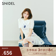 SNIDEL2025秋冬新品甜美高腰花朵印花半身裙百褶短裙SWFS254334 黃色 S (0)