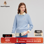 暇步士（Hush Puppies）【何泓姍明星同款】女裝2025秋冬新款經(jīng)典基礎軟糯含羊絨線(xiàn)衣 海藍色 2XL
