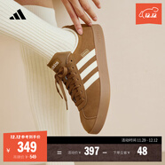 adidas「T頭鞋」VL COURT復古休閑板鞋德訓鞋男女阿迪達斯輕運動(dòng) 巖層青銅色/乳白色/黃色   37