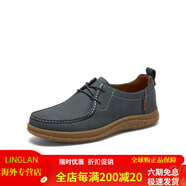 暇步士（Hush Puppies）（專(zhuān)柜）暇步士商場(chǎng)同款2024春新款袋鼠鞋男休閑皮鞋B5L12AM4 藍色 38