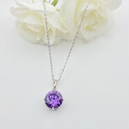 XUPING旭平首飾人魚(yú)之淚 時(shí)尚氣質(zhì)優(yōu)雅高級感項鏈送新年禮物 四爪紫色約43+5cm(鋯石約12mm 約40+5cm