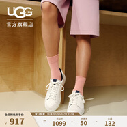 UGG春季男士純色平底系帶輕盈舒適低幫運動(dòng)時(shí)尚南灣休閑鞋1108959 WHT | 白色 45