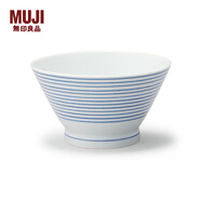 MUJIMUJI 波佐見(jiàn)燒 飯碗 碗餐具 瓷碗 斗笠碗 家用 橫條紋 口徑 12.5cm