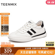 天美意男休閑鞋網(wǎng)面透氣跑步男網(wǎng)鞋2025新款 白黑色-常規款 39