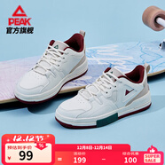 匹克大三角板鞋女鞋冬季耐磨運動(dòng)鞋低幫男鞋復古百搭休閑鞋女 【女款】米白/倫巴紅 36