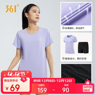 361°跑步運動(dòng)套裝女士夏季衣服新款休閑短袖短褲兩件套662414001H-4