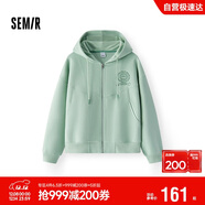 森馬（Semir）外套女春季連帽字母刺繡寬松落肩夾克分割學(xué)院風(fēng)上衣101125108002