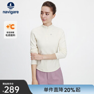 Navigare意大利小帆船女士長(cháng)袖T恤2025秋季新款舒適內搭上衣半開(kāi)領(lǐng)體恤 糖漿色 M