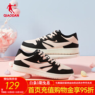喬丹板鞋男鞋透氣百搭情侶女休閑輕便百搭小白鞋運動(dòng)鞋子男 黑/粉色-女 38.5