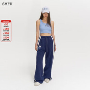SMFK校園復古運動(dòng)背心打底衫短款修身性感上衣 UTK02系列張天愛(ài)同款 天藍色 L