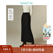 茵曼（INMAN）開(kāi)叉直筒包臀半身裙2025春秋季女裝新款優(yōu)雅顯瘦針織一步裙 黑色 M
