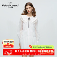 卓雅周末（JORYA weekend）海鹽茉莉|24春季新款蕾絲拼接娃娃領(lǐng)蝴蝶結燈籠袖連衣裙EJWEAN39 白色 M