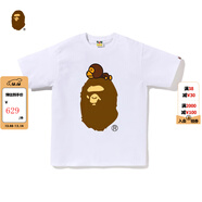 BAPE男裝25年秋冬卡通BABY MILO猿人圖案印花短袖T恤001101P 白色WHX XL 均碼