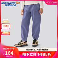 Skechers斯凱奇兒童長(cháng)褲秋冬男女童戶(hù)外加絨保暖運動(dòng)褲時(shí)尚工裝褲P425K024
