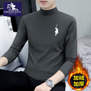 傳奇保羅（CHUANQIBAOLUO）冬季加絨保暖內衣男士半高領(lǐng)純棉長(cháng)袖t恤純色高領(lǐng)打底衫上衣 碳灰色C8188高領(lǐng)長(cháng)袖 加絨 XL