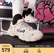 FILA 斐樂(lè )貓爪鞋4代女鞋老爹鞋情侶運動(dòng)鞋復古時(shí)尚休閑鞋網(wǎng)面透氣 【女款】古白色/白天鵝-AW 39