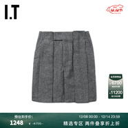 TOGA ARCHIVES IT 女裝毛呢半身裙新款復古氣質(zhì)褶裥及膝裙2FG020XL GYX/中灰色 36