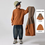 一貝皇城（EBCASTLE）2025年新款男女童沖鋒衣防風(fēng)防水中大童沖鋒衣三合一可拆卸 三合一沖鋒衣朱石栗色 110  cm