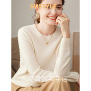 SUSTYLE奢侈高檔品牌女裝2025春秋新款山羊絨衫女士毛衣高級感上衣羊毛衫 白色 L