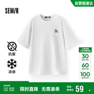 森馬（Semir）【多彩涼感T】短袖t恤女夏中長(cháng)款寬松舒適刺繡上衣109324100007