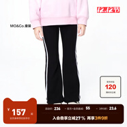 little MO&Co.抑菌加絨褲 童裝冬裝女童微喇叭褲長(cháng)褲保暖兒童褲子 黑色2 130 130/56