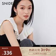 SNIDEL春夏甜美可愛(ài)大翻領(lǐng)無(wú)袖條紋修身針織衫SWNT242105 混合色 均碼 （F）