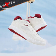 特步（XTEP）乄行板鞋女冬季新款潮流耐磨保暖運動(dòng)鞋街頭滑板百搭女鞋 帆白/深棗紅 35