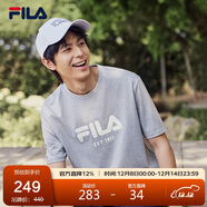 FILA 斐樂(lè )官方男女同款針織T恤2025年夏季純棉寬松休閑情侶短袖t恤