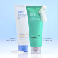 艾珂薇（ACWELL）【韓國直郵】洗面奶早晚潔面白色啫喱溫和洗面奶綠色弱酸性 2支/盒 無(wú)泡潔面+甘草潔面 160ml+160ml