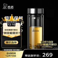 希諾（heenoor）抗菌玻璃杯雙層隔熱高檔車(chē)載水杯男2025新款泡茶杯子X(jué)N-9607KT