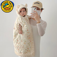 G.duck嬰兒披風(fēng)斗篷男女童秋冬外出防風(fēng)外套兒童披肩擋風(fēng)被加厚保暖外套 漿果兔兔【一件頂兩件 斗篷/外套 帶袖口 可伸手】 均碼 95cm 【0-6歲】