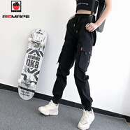 AEMAPE休閑褲女2025春秋冬新款女裝韓版寬松工裝褲氣質(zhì)顯 主圖款黑色春秋季款  M _90-100斤