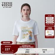 Teenie Weenie女裝簡(jiǎn)約時(shí)尚夏裝清新多巴胺大熊短袖T恤打底衫 白色 S (160)