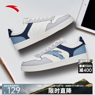 安踏板鞋男鞋男士秋冬皮面低幫休閑鞋小白鞋耐磨防滑運動(dòng)鞋子男款 【經(jīng)典百搭】白/灰/灰藍8009-7 41