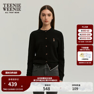 Teenie Weenie小熊女裝簡(jiǎn)約針織衫女秋冬針織開(kāi)衫罩衫短外套上衣 黑色 XS (155)