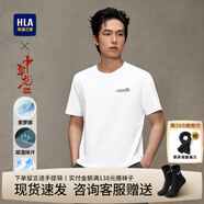 海瀾之家（HLA）短袖t恤男裝25夏季山不在高系列時(shí)尚刺繡涼感舒適上衣服男士T恤衫 HNTBW2J175A漂白花紋R5 M /170建議63-68kg