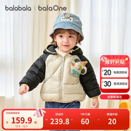 巴拉巴拉童裝寶寶羽絨服男童女童連帽外套2025冬裝小熊上衣萌208425107202