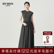 深呼吸DEEP BREATH女裝天絲棉小飛袖收腰中長(cháng)款連衣裙A500334 A500335 灰-加長(cháng) (建議身高165cm以上) L (4)