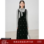 自巧小個(gè)子復古氣質(zhì)打底衫絲絨背心裙套裝女2024秋冬新款兩件套 水貂灰打底 S (3碼)