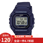 卡西歐（CASIO） 卡西歐(CASIO)小方塊數顯電子表狂飆安欣同款男防水學(xué)生運動(dòng)手表 W-218H-2A藍色